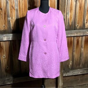 Sag Harbor duster blazer career lavender purple lined floral 8 FIRM on PRICE